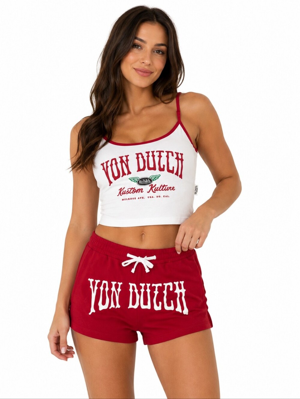 Von Dutch Women's Red & White Two-Piece Sleep Set